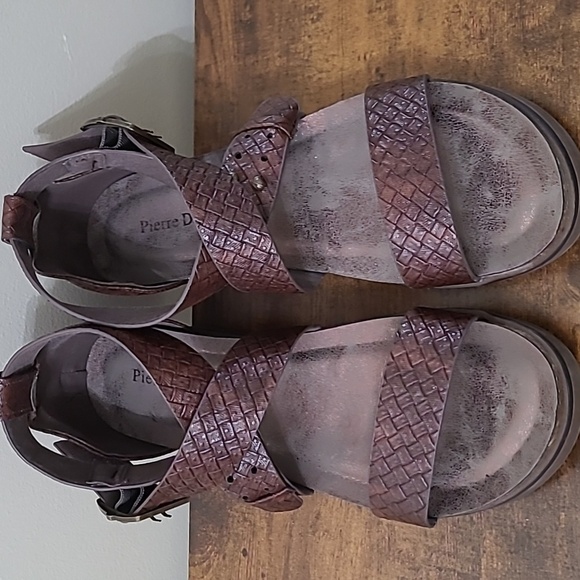 Pierre Dumas Woven Brown Platform Sandals size 9 - Picture 2 of 14